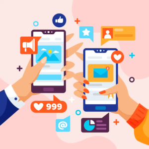 Et bilde av noen telefoner som illustrerer sosiale medier og flere følgere